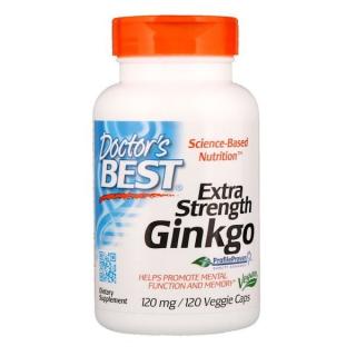 Doctors Best extra erősségű ginkgo, 120 mg, 120 gyógynövényes kapszula