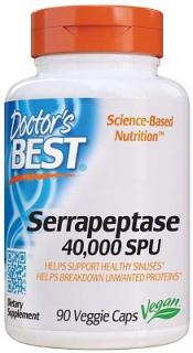 Doctors Best szerrapeptáza 40 000 SPU (serapeptase), 90 gyógynövény kapszula