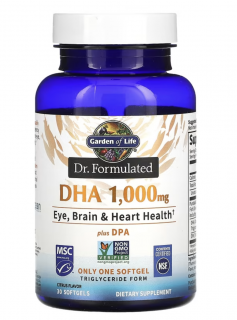 Dr. Formulált DHA, 1000 mg, omega 3, citrusfélék, 30 kapszula