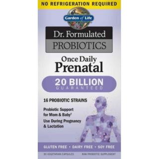 Dr. Formulált probiotikumok naponta egyszer Prenatal (probiotikumok terhes, szoptató), 16 törzs, 20 milliárd CFU, 30 gyógynövény kapszula