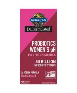 Dr. Formulált probiotikumok női pH 50 milliárd, probiotikumok, prebiotikumok és posztbiotikumok nőknek, 30 növényi kapszula