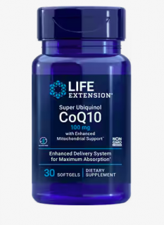 Élethosszabbító Super Ubiquinol CoQ10 fokozott mitokondriális támogatással, Q10 koenzim, 100 mg, 30 kapszula  A szív, a látszólagos mitokondriumok és…