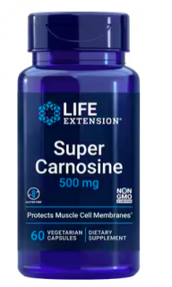 Élethosszabbító szuper karnozin, karnozin, 500 mg, 60 növényi kapszula  B1-vitamin és antioxidáns az izomregeneráció támogatására / Lejárat 11/2023