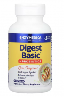 Enzymedica Digest Basic + probiotikumok, emésztőenzimek probiotikumokkal, 90 kapszula  Étrend-kiegészítő
