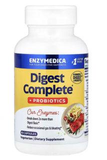 Enzymedica Digest Complete + probiotikumok, emésztőenzimek probiotikumokkal, 90 kapszula  Étrend-kiegészítő