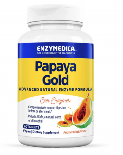 Enzymedica papaya arany, emésztő enzimek, papaya mentával, 60 tabletta  Étrend-kiegészítő
