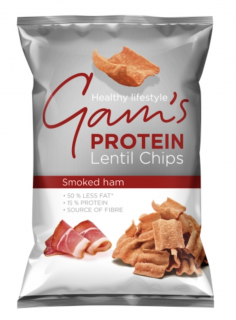 GAM'S Protein lencse chips füstölt sonka ízzel, 65 g