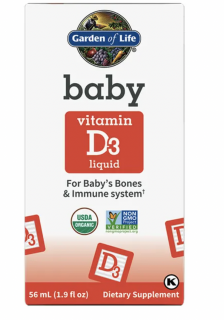 Garden of Life Baby Vitamin D3 Liquid, D3 vitamin gyerekeknek, 56 ml  Lejárat: 3/2024