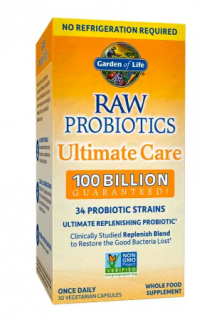 Garden of Life RAW Probiotics COOL, Ultimate Care, 100 milliárd CFU, 34 probiotikus törzs, 30 növényi kapszula