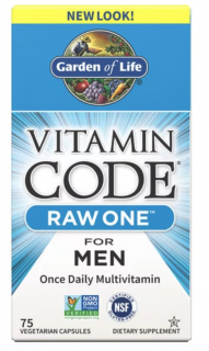 Garden of Life Vitamin Code Men Nyers egy férfi, Multivitamin férfiaknak, 75 Növényi kapszula