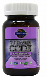 Garden of Life Vitamin Code RAW Prenatal (multivitamin terhes nők számára), 30 gyógynövényes kapszula