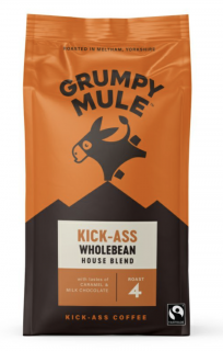 Grumpy Mule Kick-Ass Wholebean kávé, 100% Arabica, szemes kávé, bio, 200 g  *CZ-BIO-001 tanúsítvány