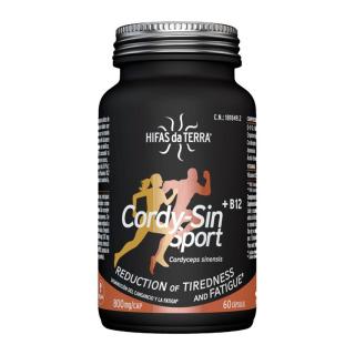 Hifas da Terra Cordy-Sin Sport, cordyceps + B12, 60 db növényi kapszula  Étrend-kiegészítő