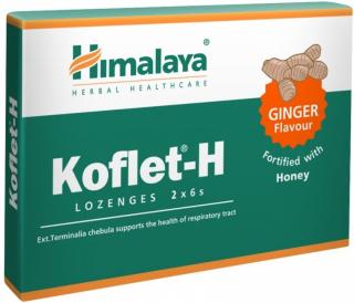 Himalaya Koflet-H Ginger, gyömbér ízű pasztilla, 12 db  Étrend-kiegészítő