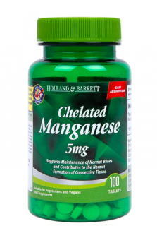 Holland & Barrett kelátos mangán 5 mg, 100 tabletta