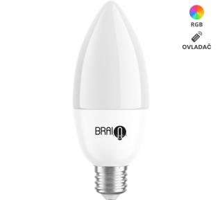 Intelligens izzó BrainLight LED, menet E14, 4,8 W, vezérlővel, szabályozható