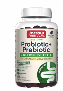 Jarro Formulas probiotikum + prebiotikum, probiotikumok és prebiotikumok, fekete ribizli, 50 gumicukor