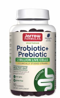 Jarro Formulas Probiotikum + prebiotikum, probiotikumok és prebiotikumok, fekete ribizli, 60 gumicukor