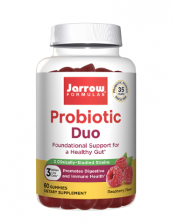 Jarrow Formulas Probiotikus DUO, probiotikumok, málna, 60 gumicukor