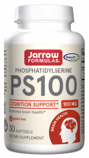 Jarrow Formulas PS 100, foszfatidil-szerin 100 mg, Brain Health, 30 lágyzselé  Étrend-kiegészítő