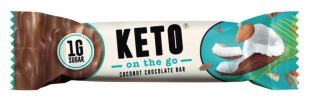 KETO Coconut Chocolate szelet, kókuszos szelet tejcsokoládéval, 35 g  CZ-BIO-001 tanúsítvány