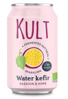 Kult Water Kefir, vízi kefir, komló és maracuja, 330 ml