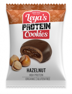 Leyas Protein Cookies Mogyoró, Protein Cookie, Mogyoró csokoládéban, BIO, 40 g