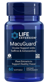 Life Extension MacuGuard szemtámogatás sáfránnal és asztaxantinnal, szemtámasz, 60 kapszula