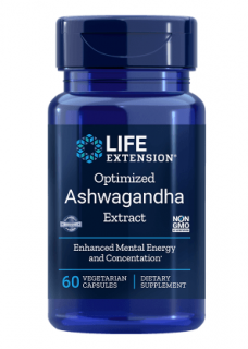 Life Extension optimalizált Ashwagandha kivonat, Ashwagandha kivonat, 60 gyógynövényes kapszula