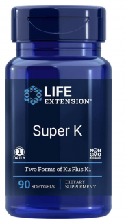 Life Extension Super K, K1, K2 vitamin (MK-4 és MK-7), 90 lágyzselés kapszula