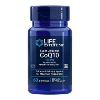 Life Extension Super Ubiquinol CoQ10 fokozott mitokondriális támogatással, koenzim Q10, 100 mg, 60 lágyzselé kapszula  Étrend-kiegészítő