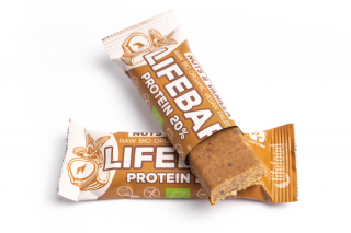 LifeFood - Bar Lifebar Protein szelet mogyoró vaníliával, BIO, 47 g  *CZ-BIO-002