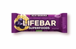 LifeFood - Lifebar acai bot banánnal BIO, RAW, 47 g  CZ-BIO-001 certifikát