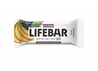LifeFood - Lifebar acai szelet banánnal BIO, RAW, 40 g  CZ-BIO-001 certifikát