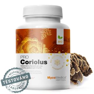 MycoMedica - Coriolus PRO, Állatgyógyászati ​​termék kutyáknak és macskáknak, 90 db növényi kapszula  Étrend-kiegészítő