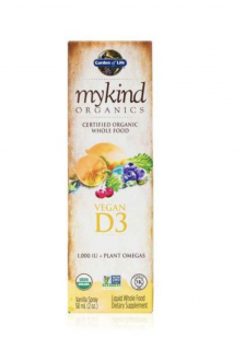 Mykind Organics Vegan D3 Oranic spray 1000 NE, D3-vitamin spray, vanília, 58 ml  Lejárat: 3/2024