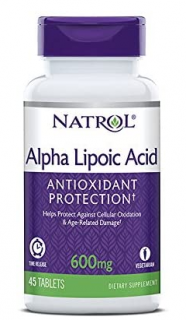 Natrol Alpha liponsav, 600 mg nyújtott felszabadulású sav, 600 mg, 45 tabletta
