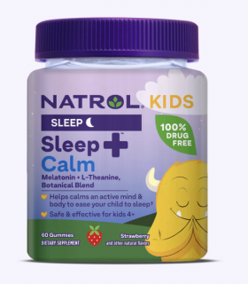 Natrol Kids Sleep+™ nyugtató eper gumicukor, nyugodt alvás gyerekeknek, eper, 60 gumicukor