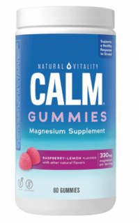 Natural Vitality Calm gumicukor magnézium, magnézium, málna és citrom, 60 gumicukor