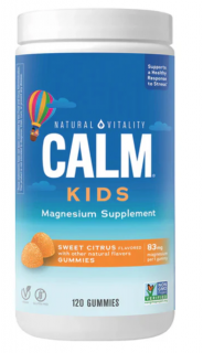 Natural Vitality Calm Kids Magnézium, magnézium gyerekeknek, édes citrusfélék, 120 gumicukor