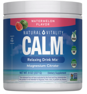 Natural Vitality Calm Magnézium relaxáló italkeverék, magnézium, görögdinnye, 226 g