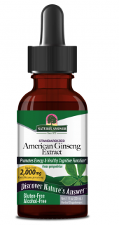 Nature's Answer amerikai ginzeng, amerikai ginzeng kivonat, 2000 mg, 30 ml  Étrend-kiegészítő