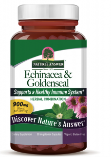 Nature's Answer Echinacea & Goldenseal, Echinacea és Goldenseal, 900 mg, 90 növényi kapszula