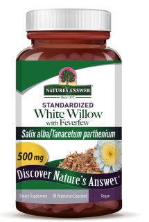 Nature's Answer Fehérfűz lázfűvel, fehérfűz kéreg kivonat, 500 mg, 60 kapszula