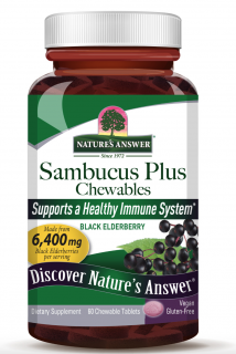Nature's Answer Sambucus Plus rágótabletta, fekete bodza, 60 rágótabletta