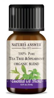 Nature's Answer Teafa és fodormenta keverék, illóolaj, teafa és fodormenta, illóolaj, BIO, 15 ml
