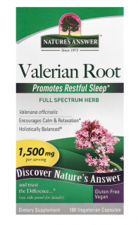 Nature's Answer Valerian Root, 1500 mg, 180 kapszula