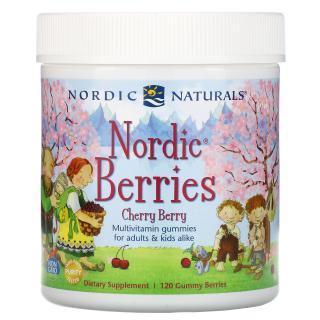 Nordic Berries multivitamin gyerekeknek, cseresznye, 120 gumicukor