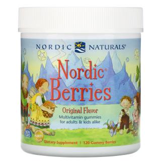 Nordic Berries multivitamin gyerekeknek, édes és savanyú, 120 gumicukor