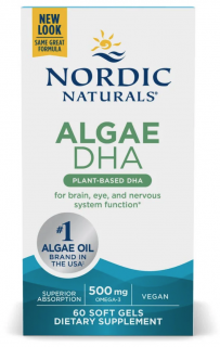 Nordic Naturals Algae DHA, algaolaj, 60 lágyzselé